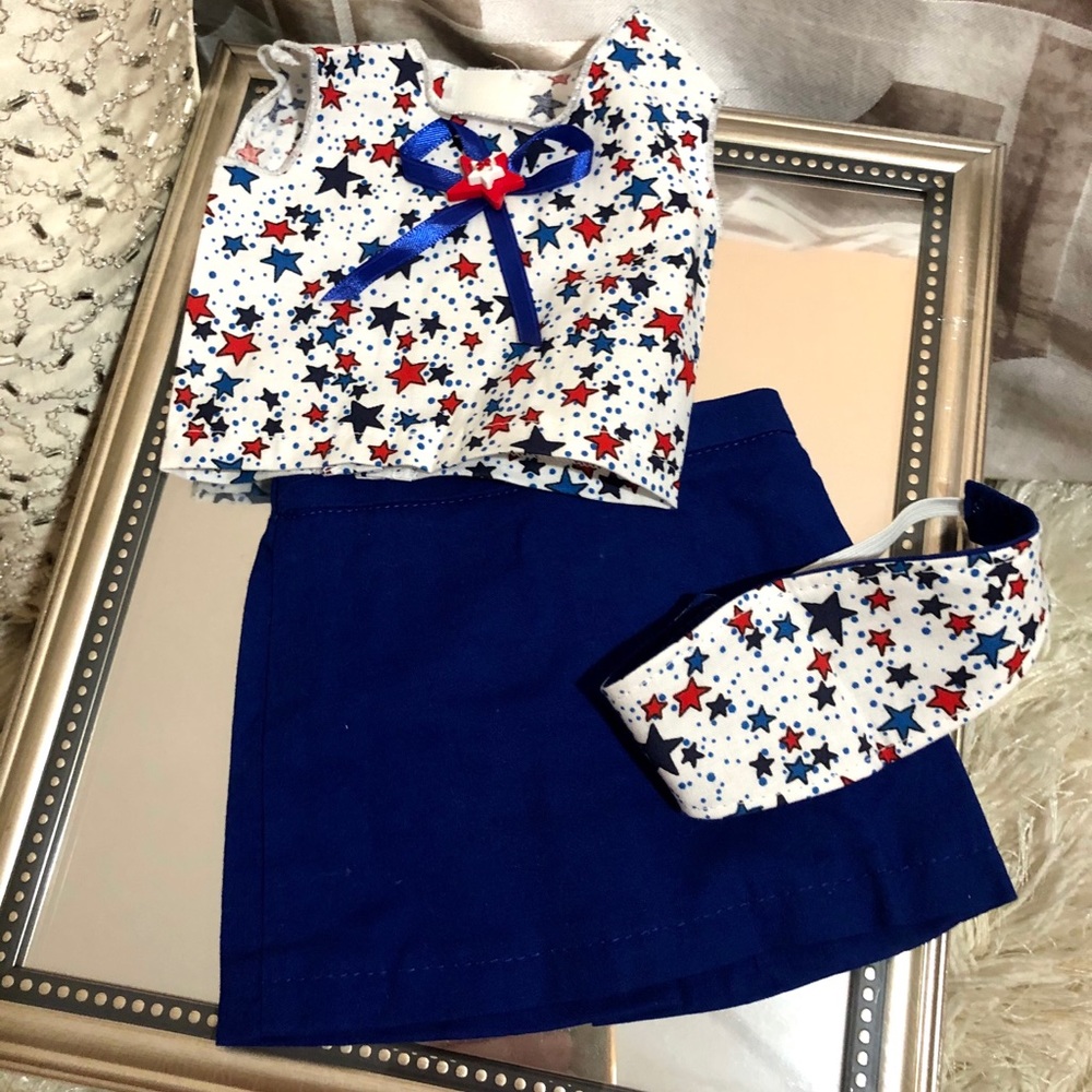 American Girl Doll Patriotic Skirt & Top Outfit